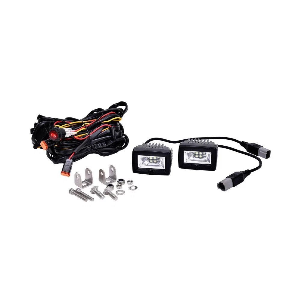 0328 – KC HILITE Driving/ Fog Light, LED Bulb Clear CREE XMK LED Bulb Rectangular 20 Watt AMP Draw 1.6 AMP Per Light ...